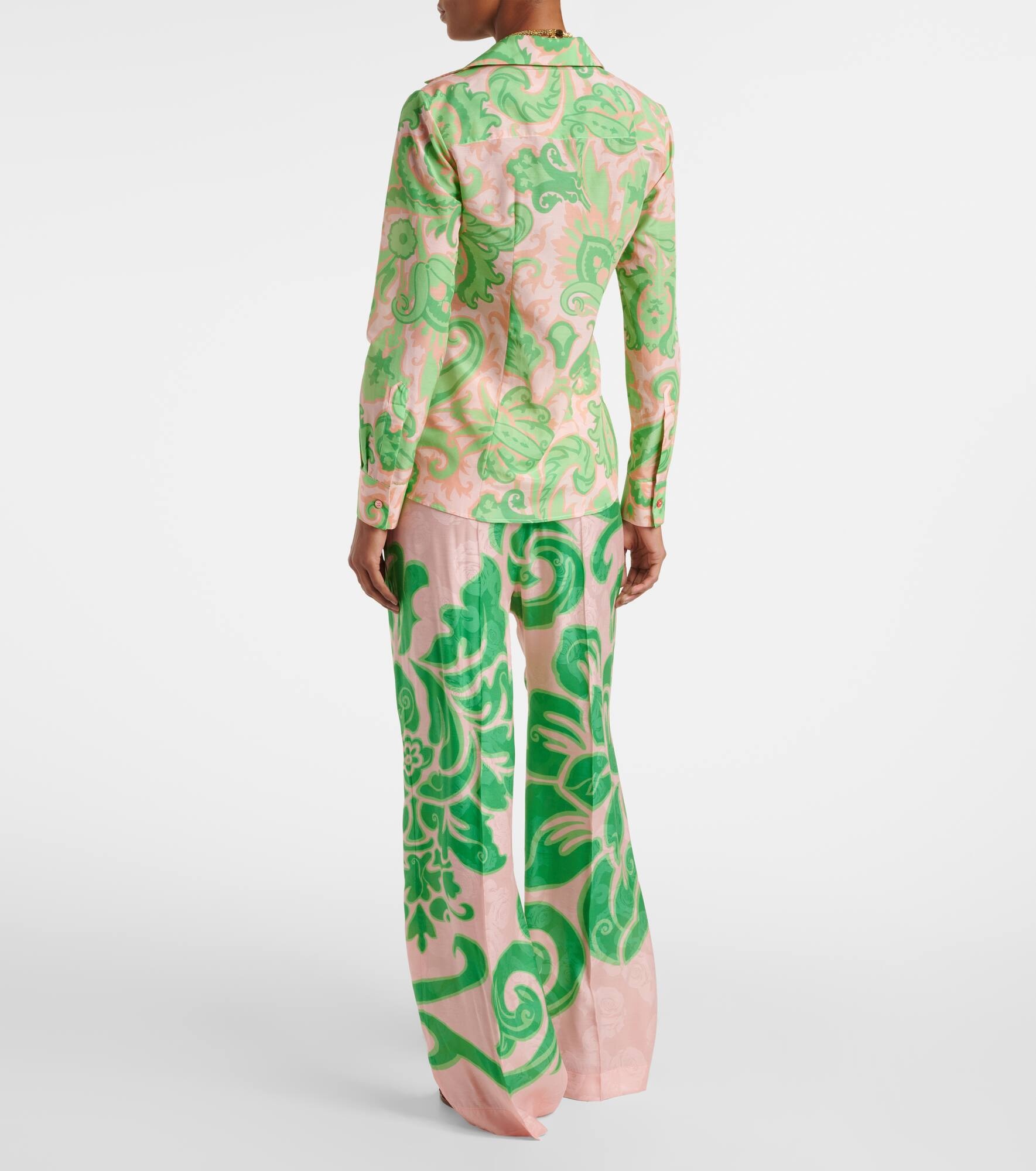 Printed cotton and silk shirt - 3