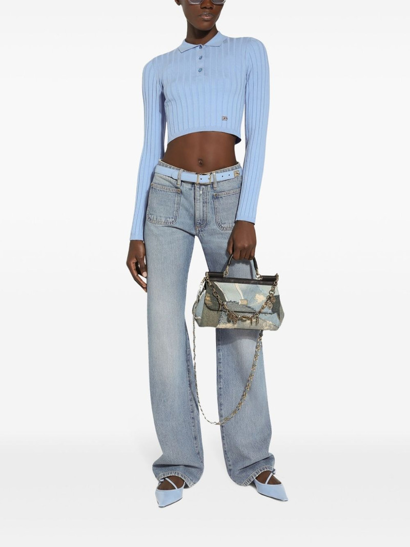 patch pockets tapered-legged jeans 1