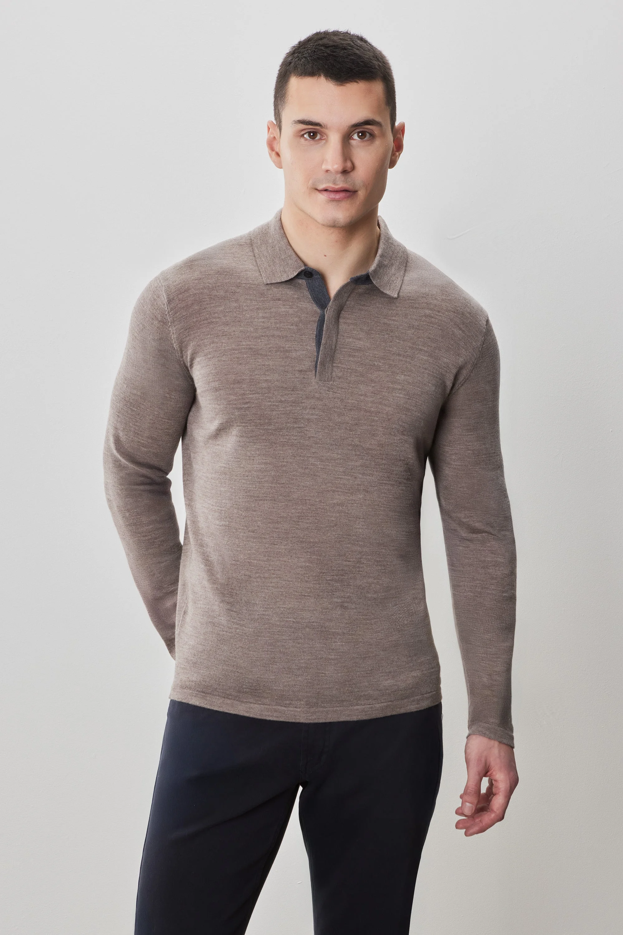 Thomas Long Sleeve Sweater Polo - 1