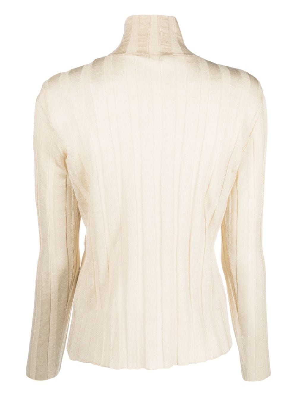 ribbed linen-silk blend jumper - 2