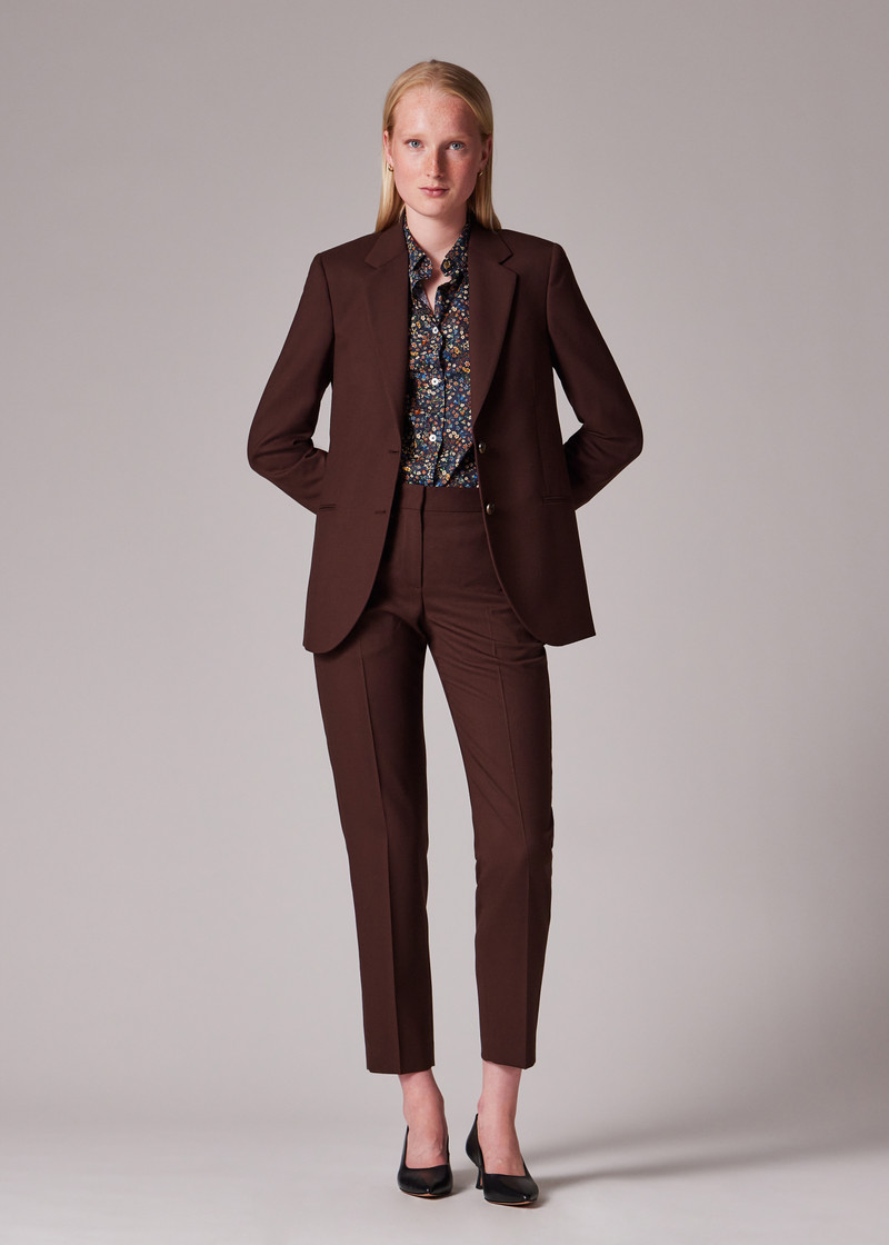Women's A Suit To Travel In - Burgundy Wool Suit 7