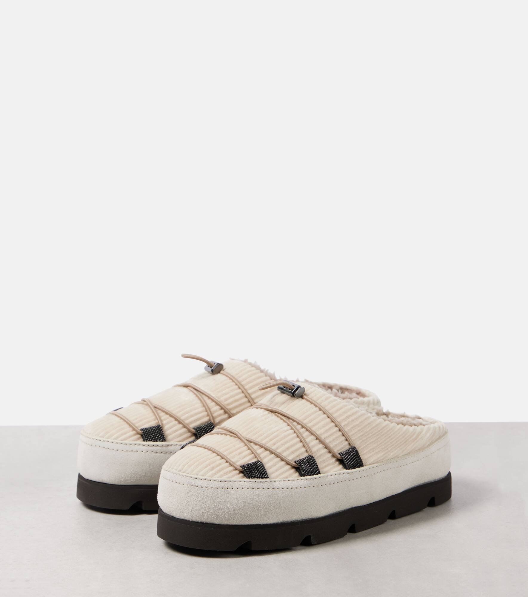 Chunky shearling-lined slippers - 4
