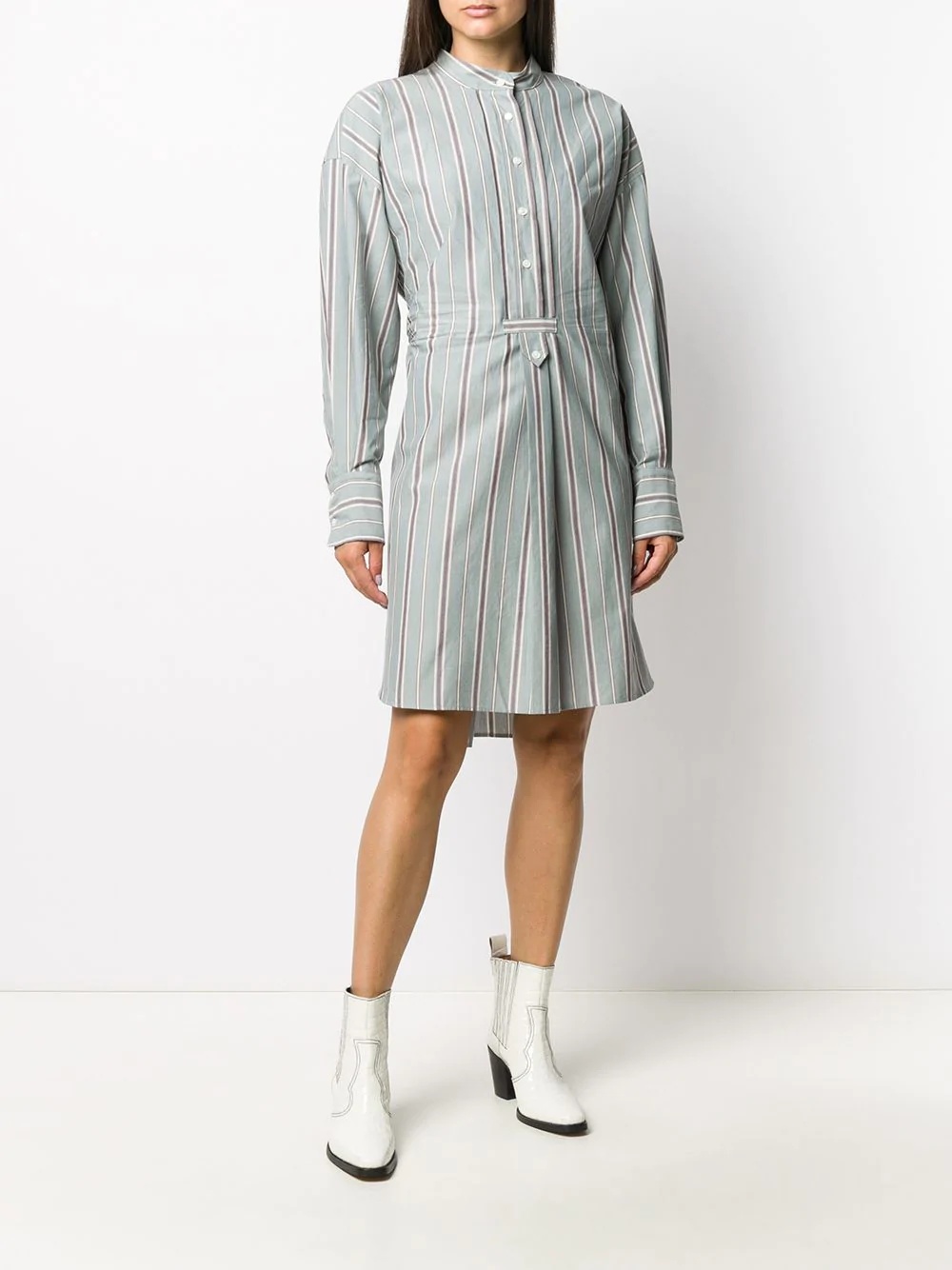 striped shirt dress - 3