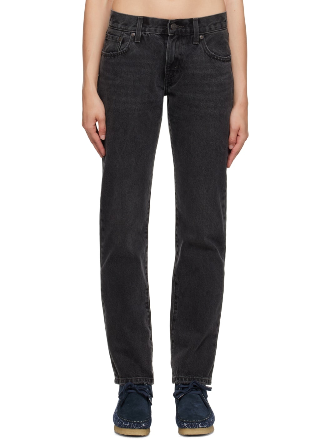 Black Middy Straight Jeans - 1