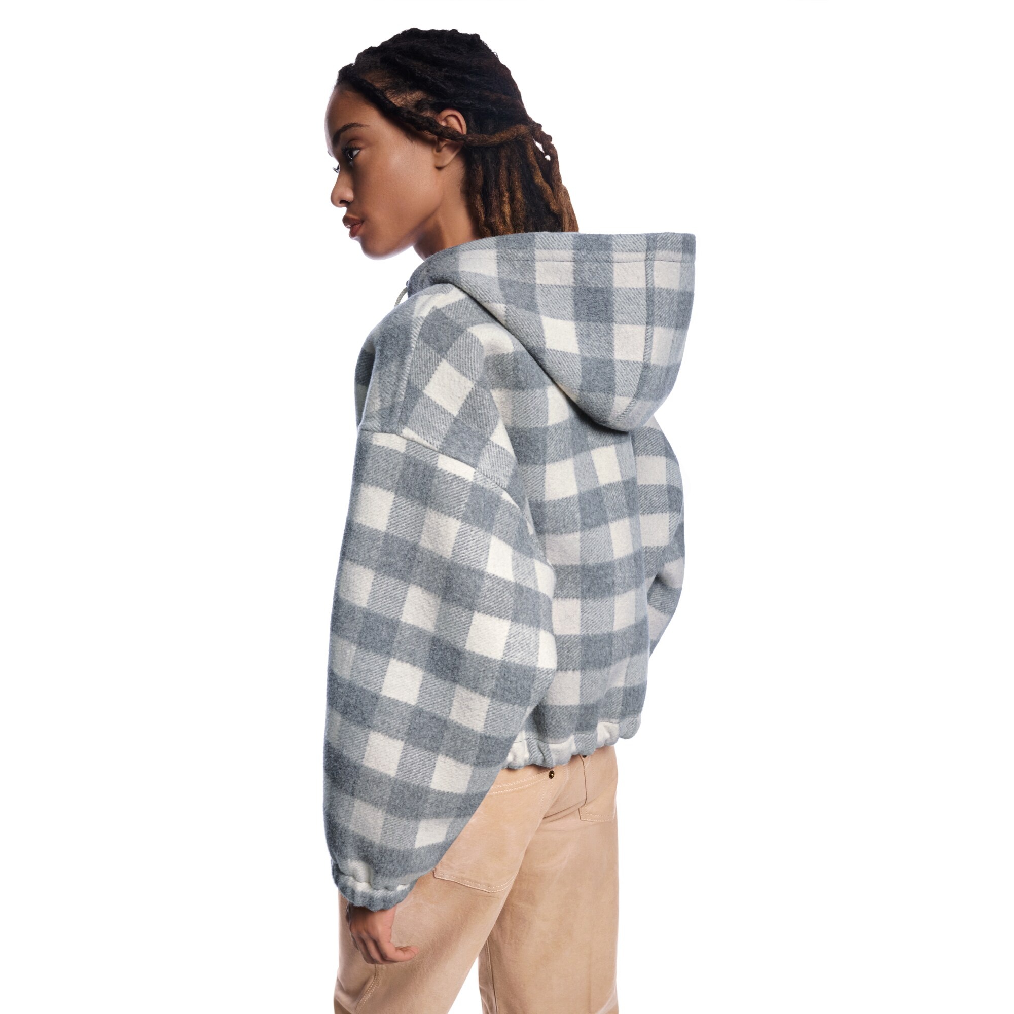 Double Face Check Zip-Up Jacket - 7