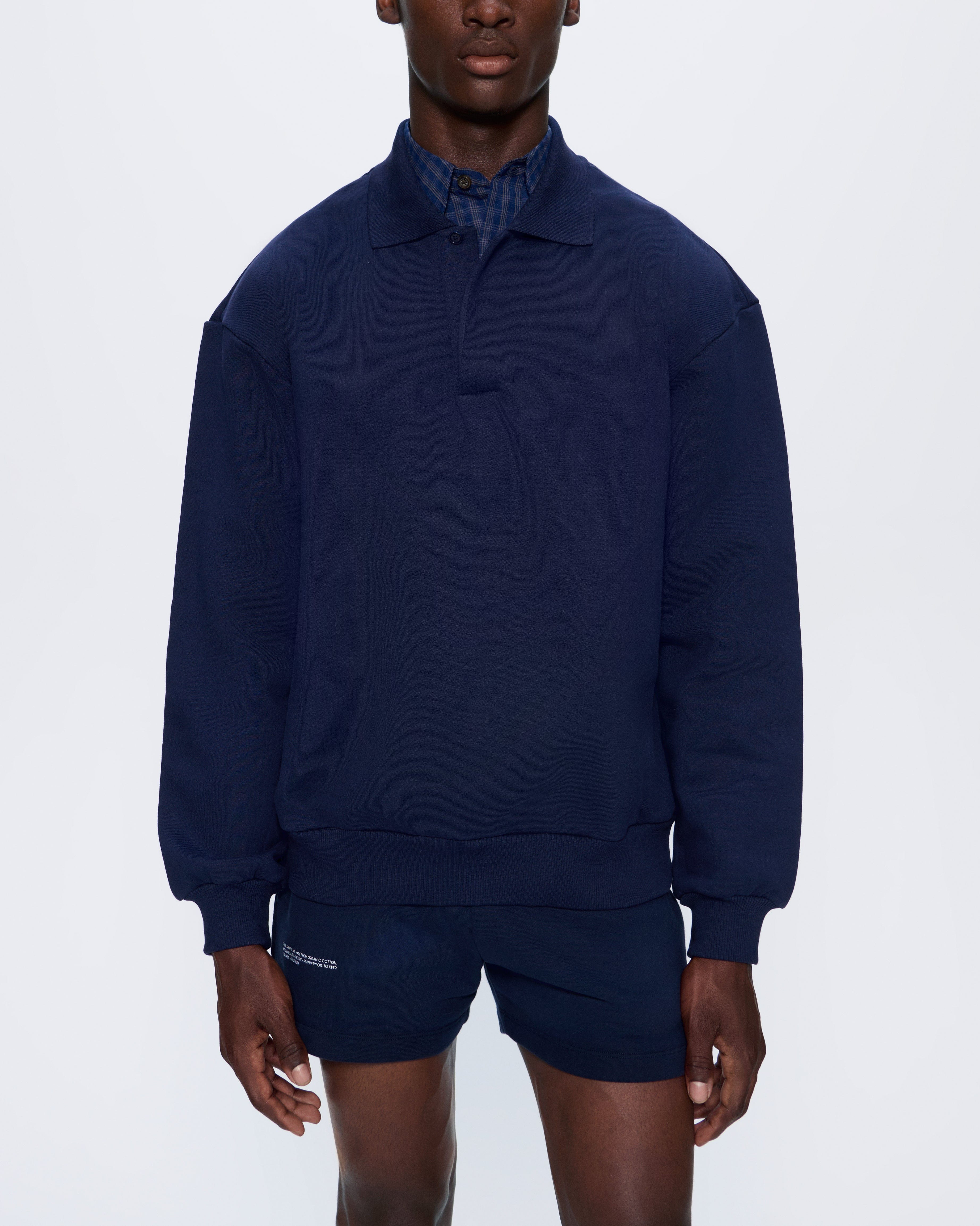 Mens DNA Heavyweight Polo Sweatshirt - Navy - 4