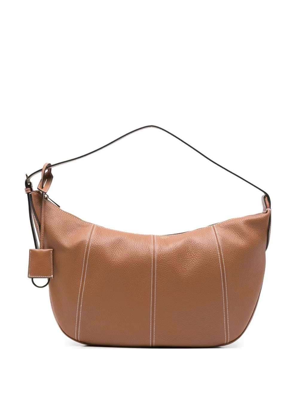 contrast-stitch leather shoulder bag - 1