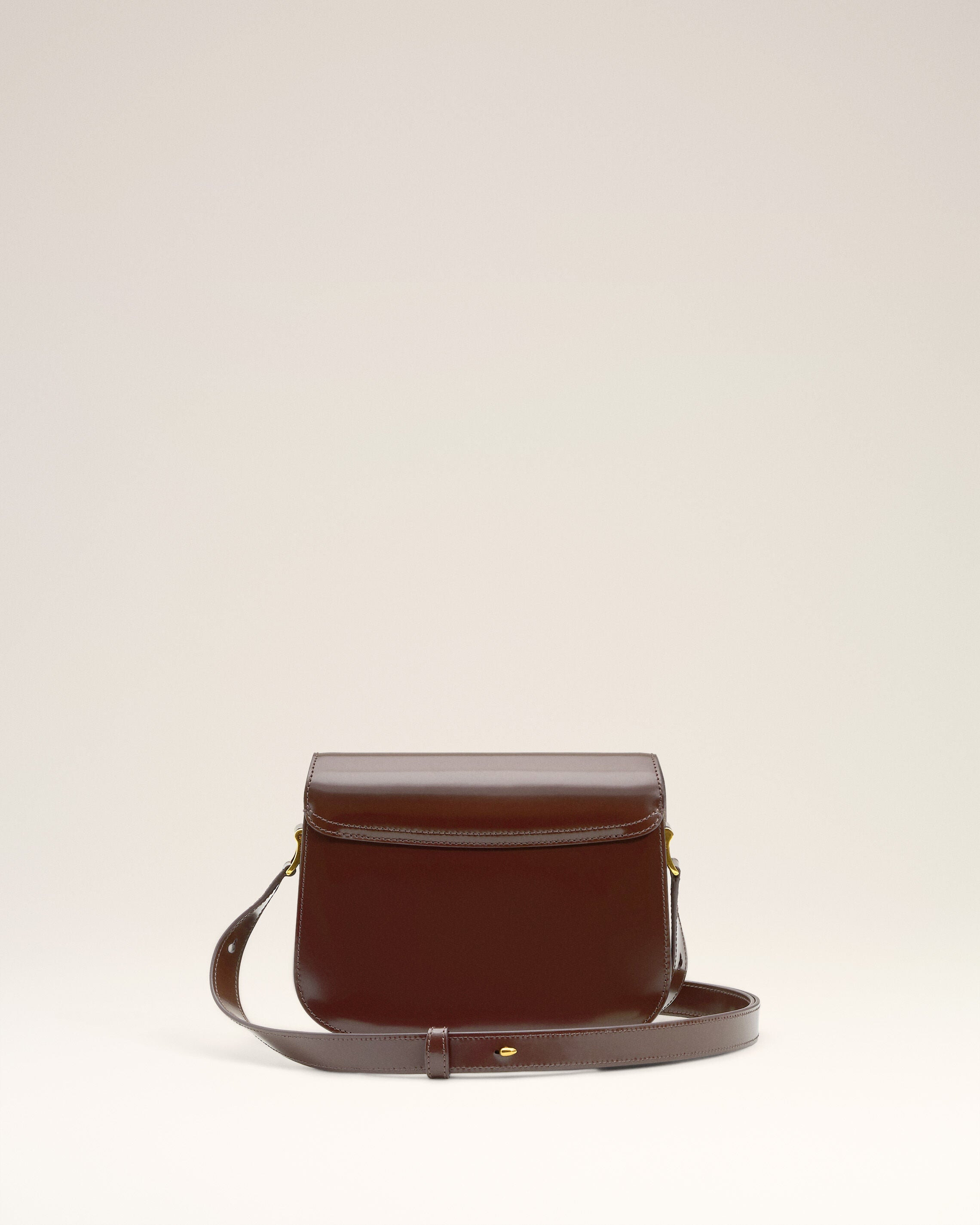 BURGUNDY GLAZED LEATHER PARIS PARIS BAG - 4