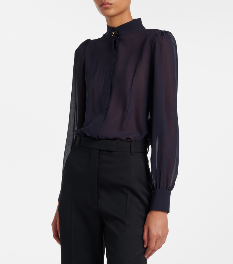 Alexander McQueen Wishbone silk crêpe de chine shirt outlook