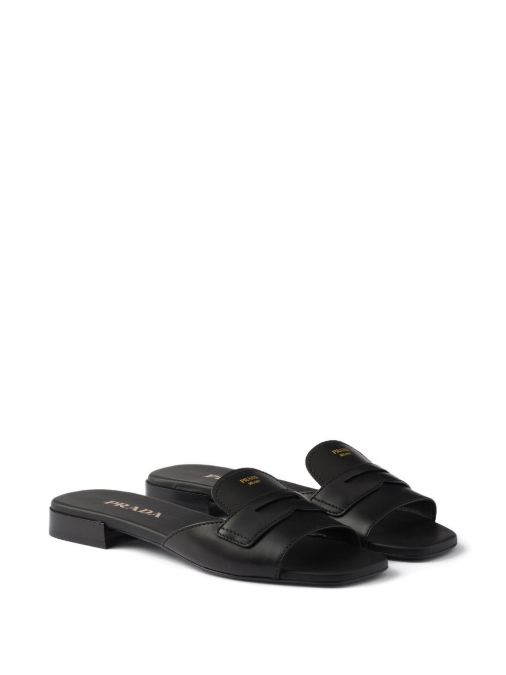 logo-stamp leather sandals - 2