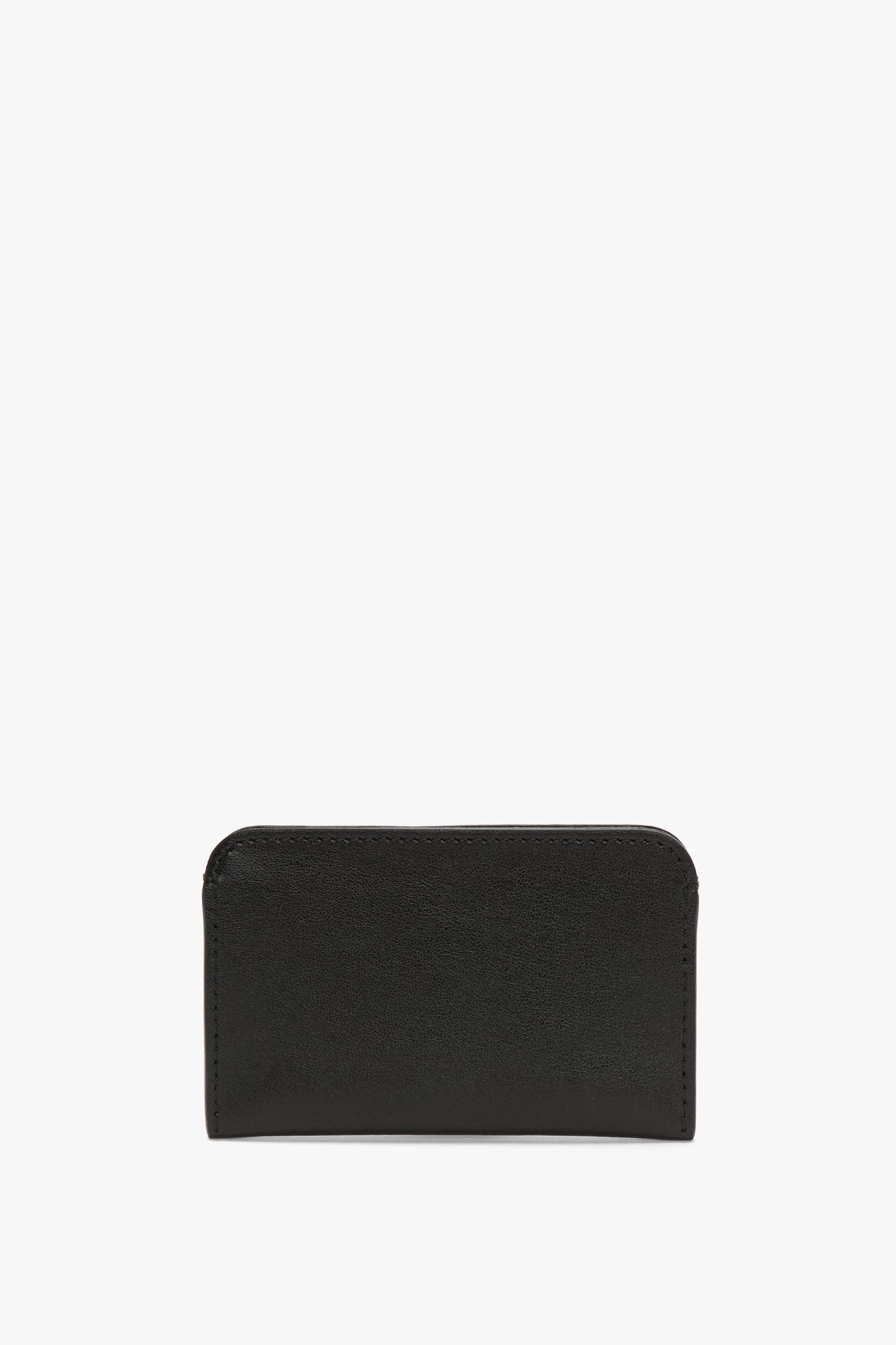 Envelope Card Holder In Black Smooth Leather - 3