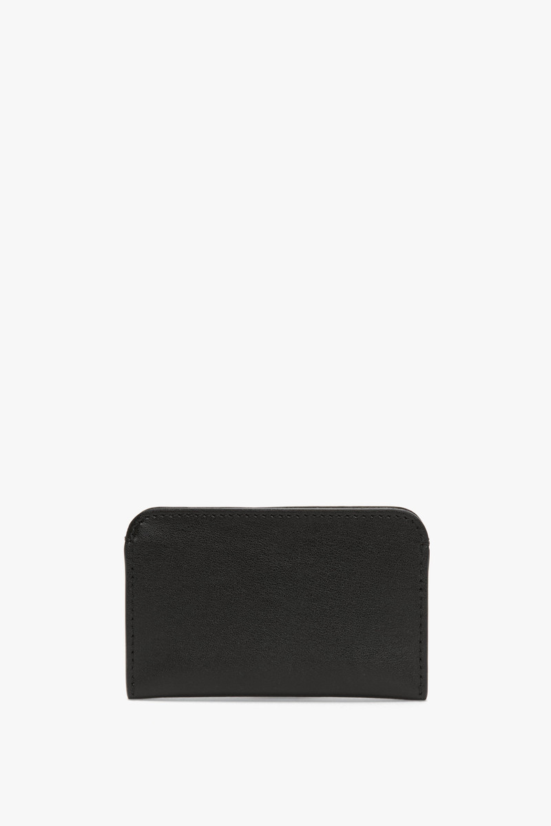 Envelope Card Holder In Black Smooth Leather 3