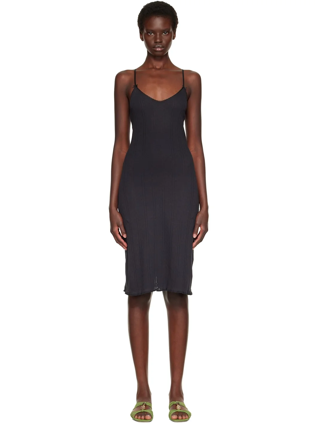 Black 'The Midi Slip' Midi Dress - 1