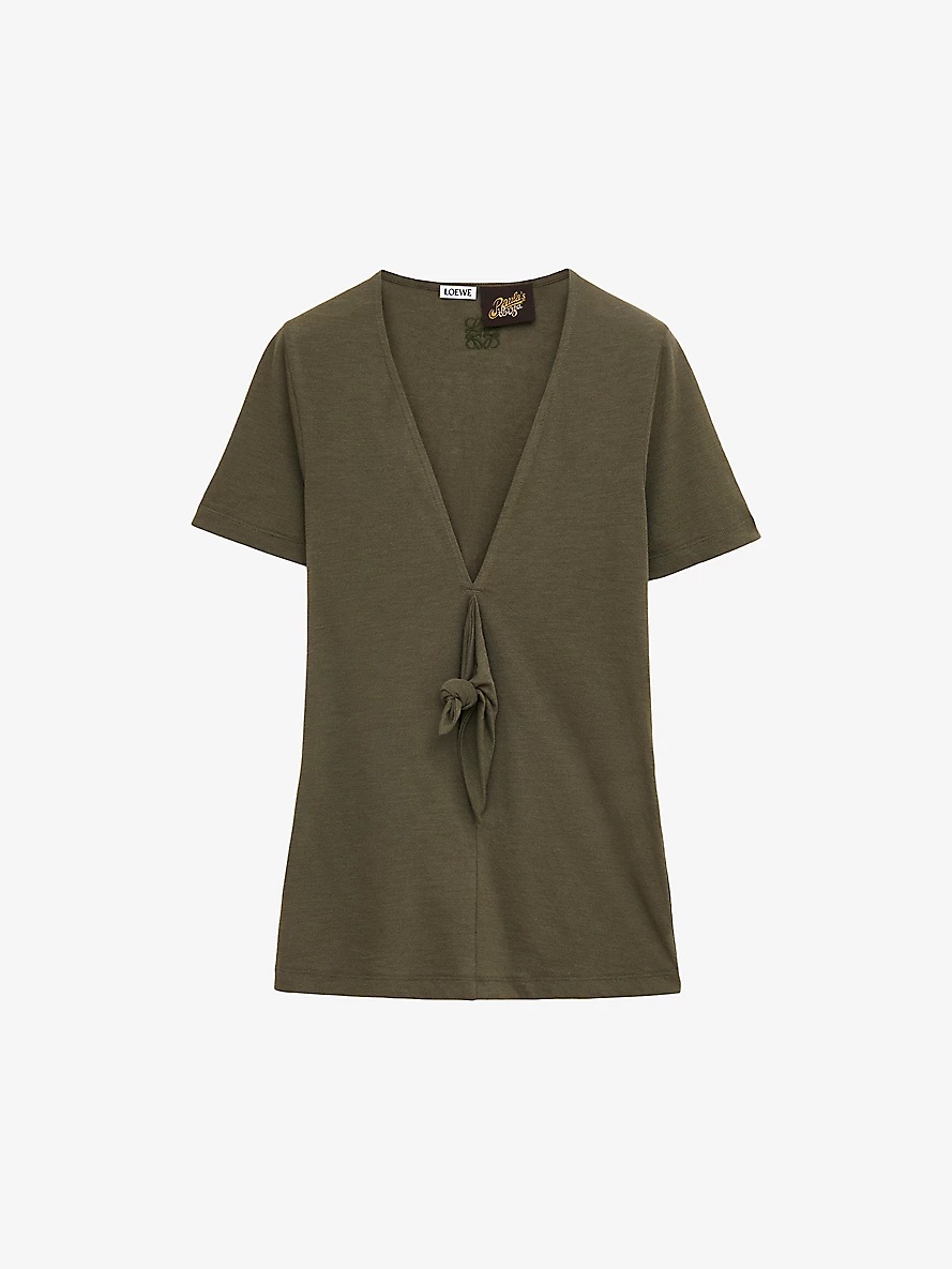 Loewe x Paula's Ibiza knot-front cotton top - 1