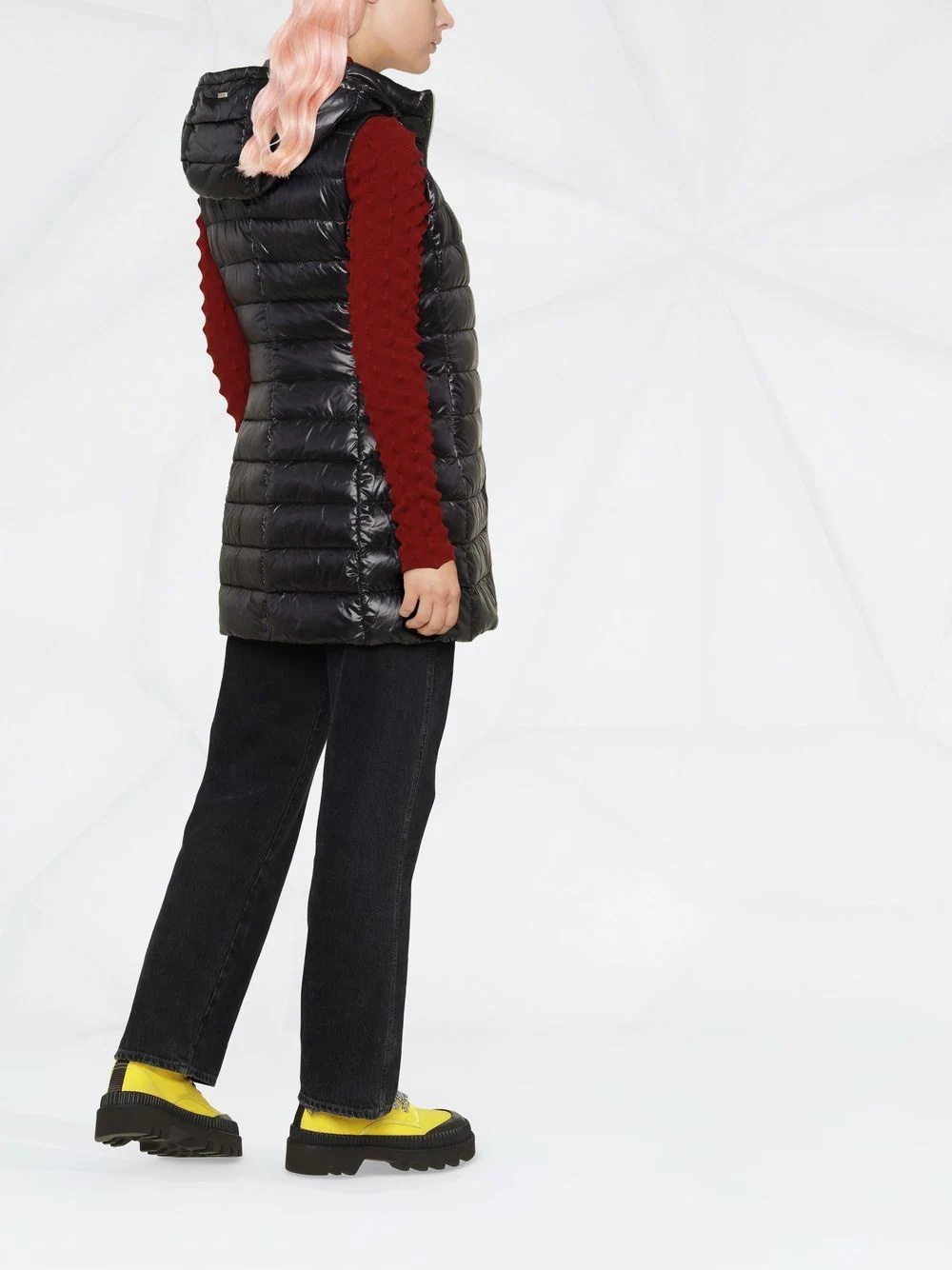 quilted hooded gilet - 3
