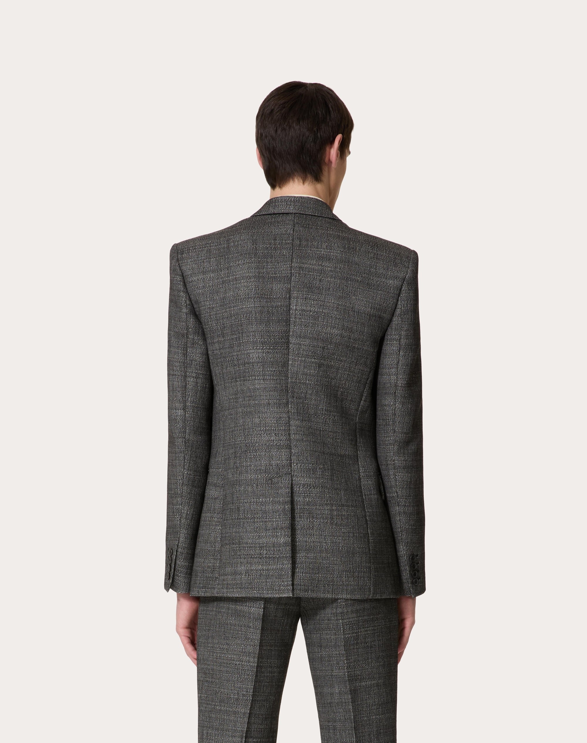 DOUBLE-BREASTED WOOL TWEED JACKET - 4