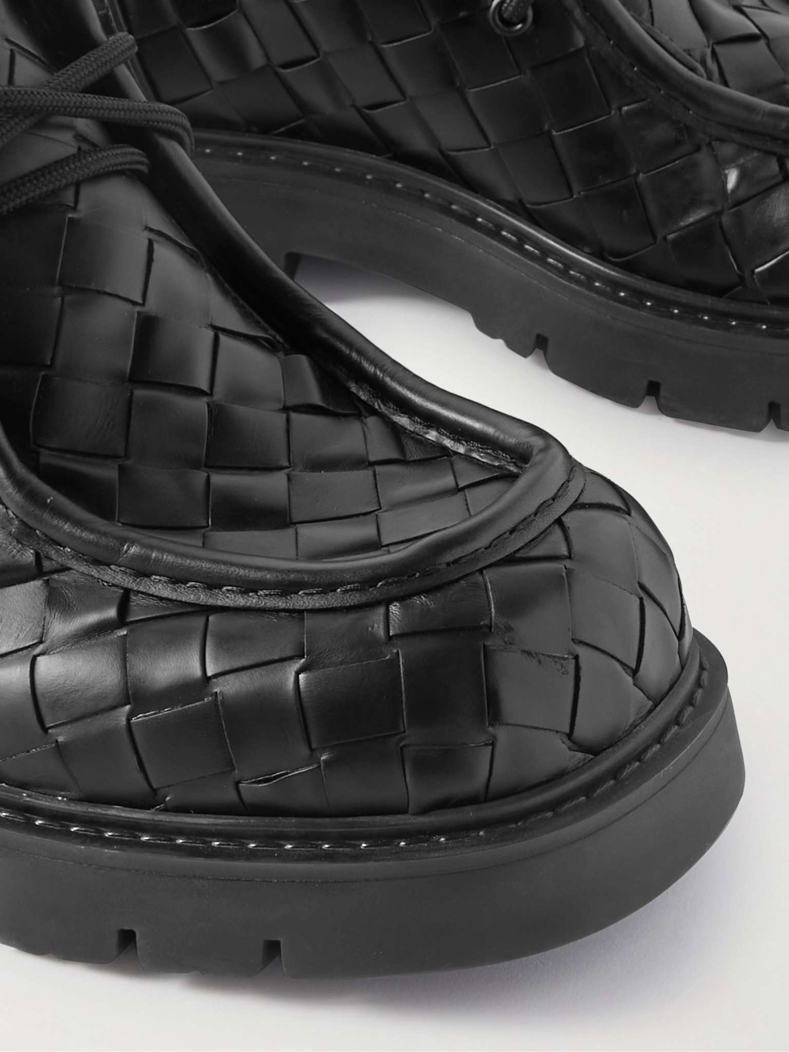 Intrecciato Leather Derby Shoes - 6