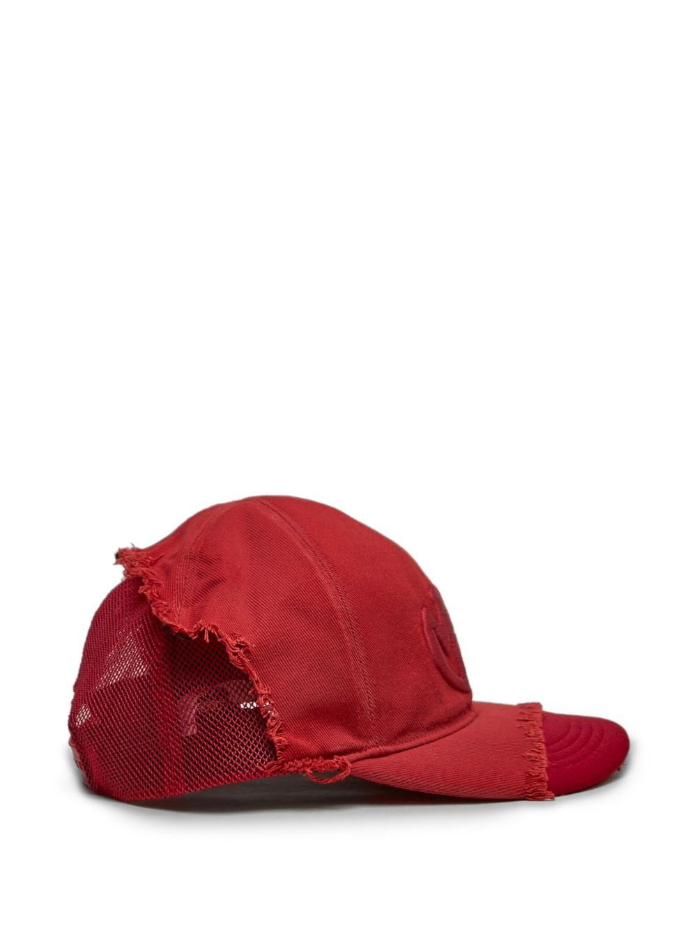 embroidered-logo frayed-detail trucker cap - 3