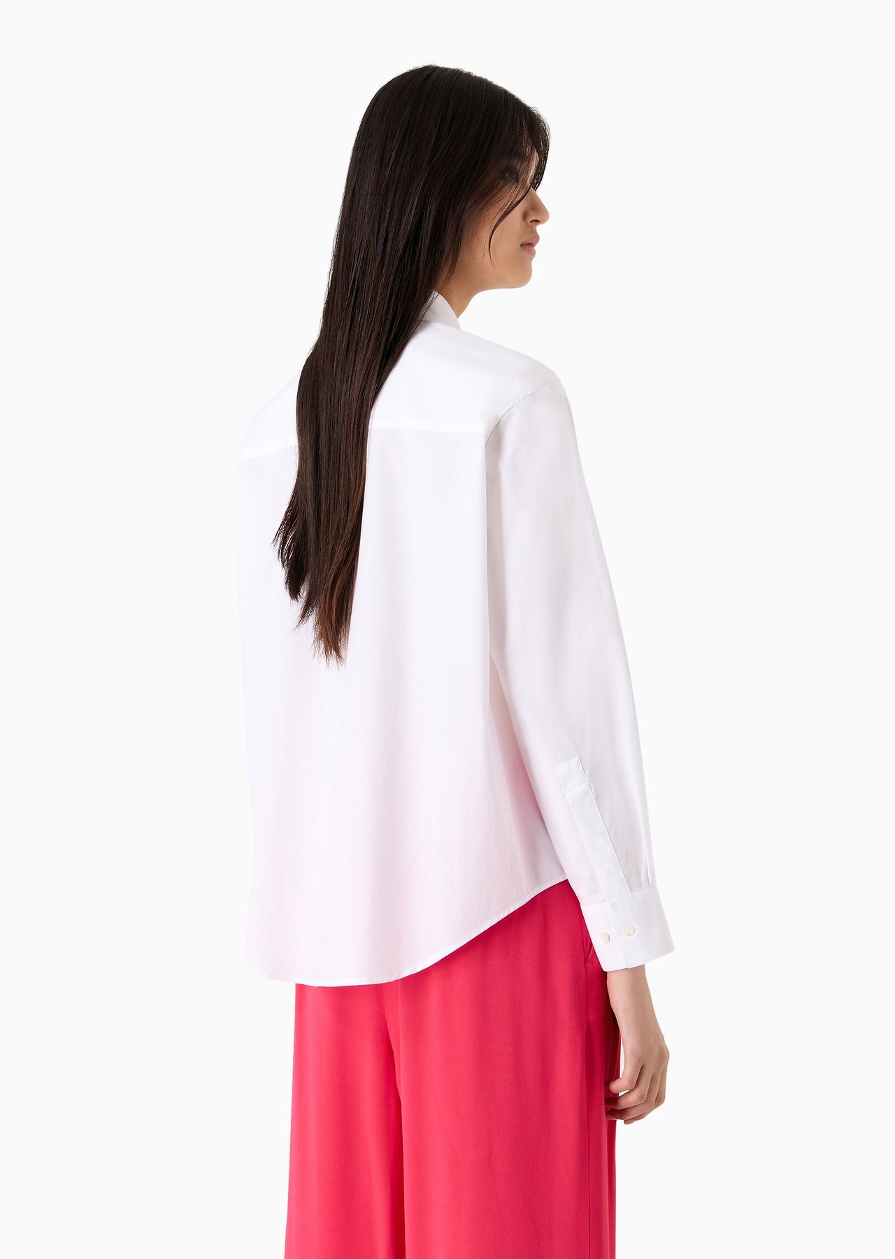 Oversized poplin shirt with insert and patch pocket - 3