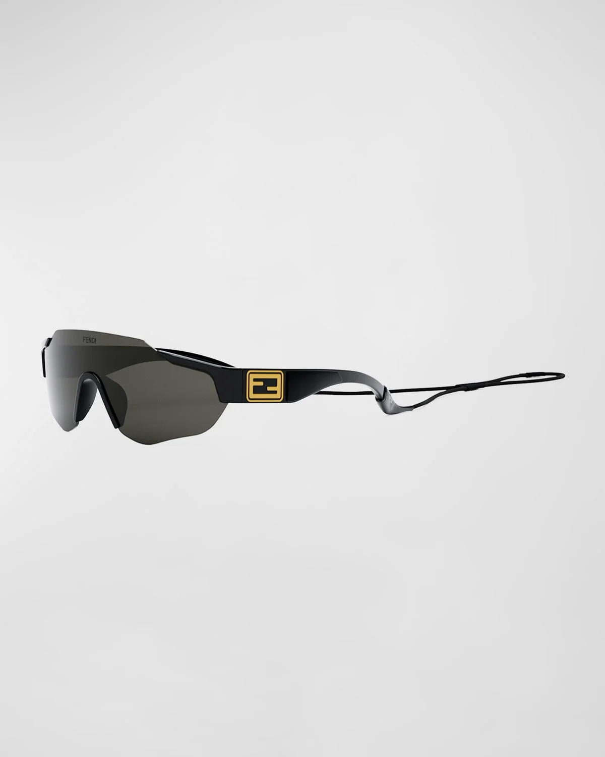 Men's FF-Logo Rimless Shield Sunglasses - 1