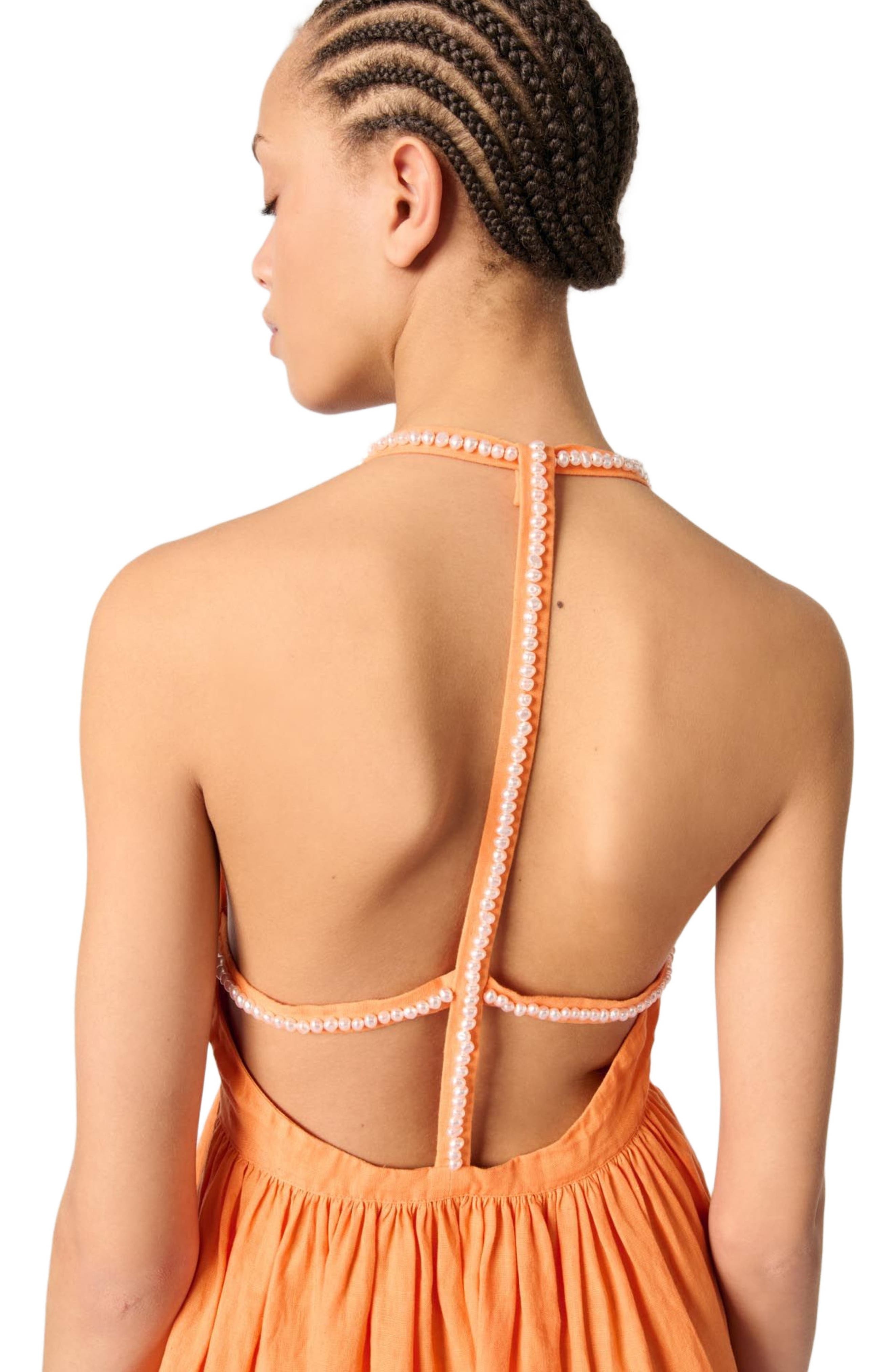maje Short linen dress in Orange at Nordstrom - 4