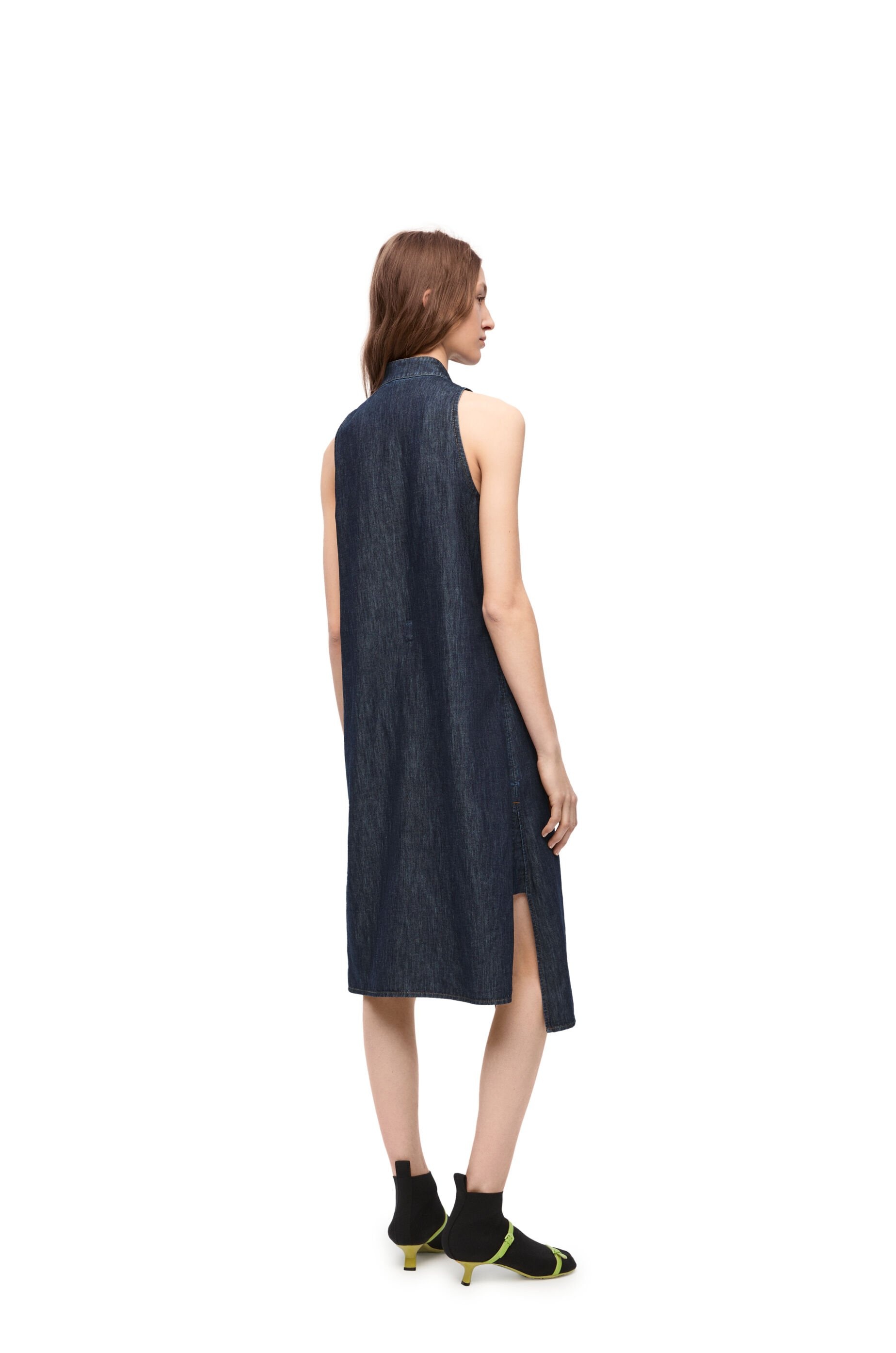 Asymmetric shirt dress in denim - 3