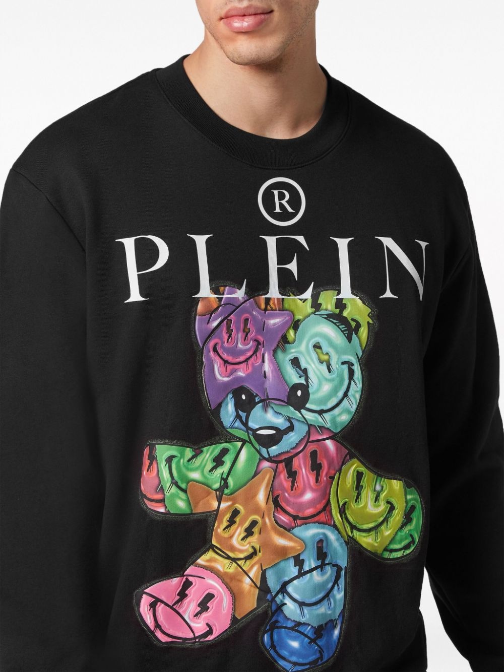 teddy bear-print cotton sweatshirt - 5