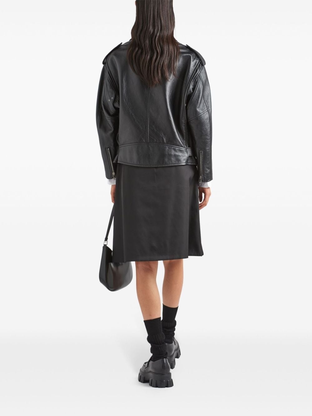 nappa-leather biker jacket - 3