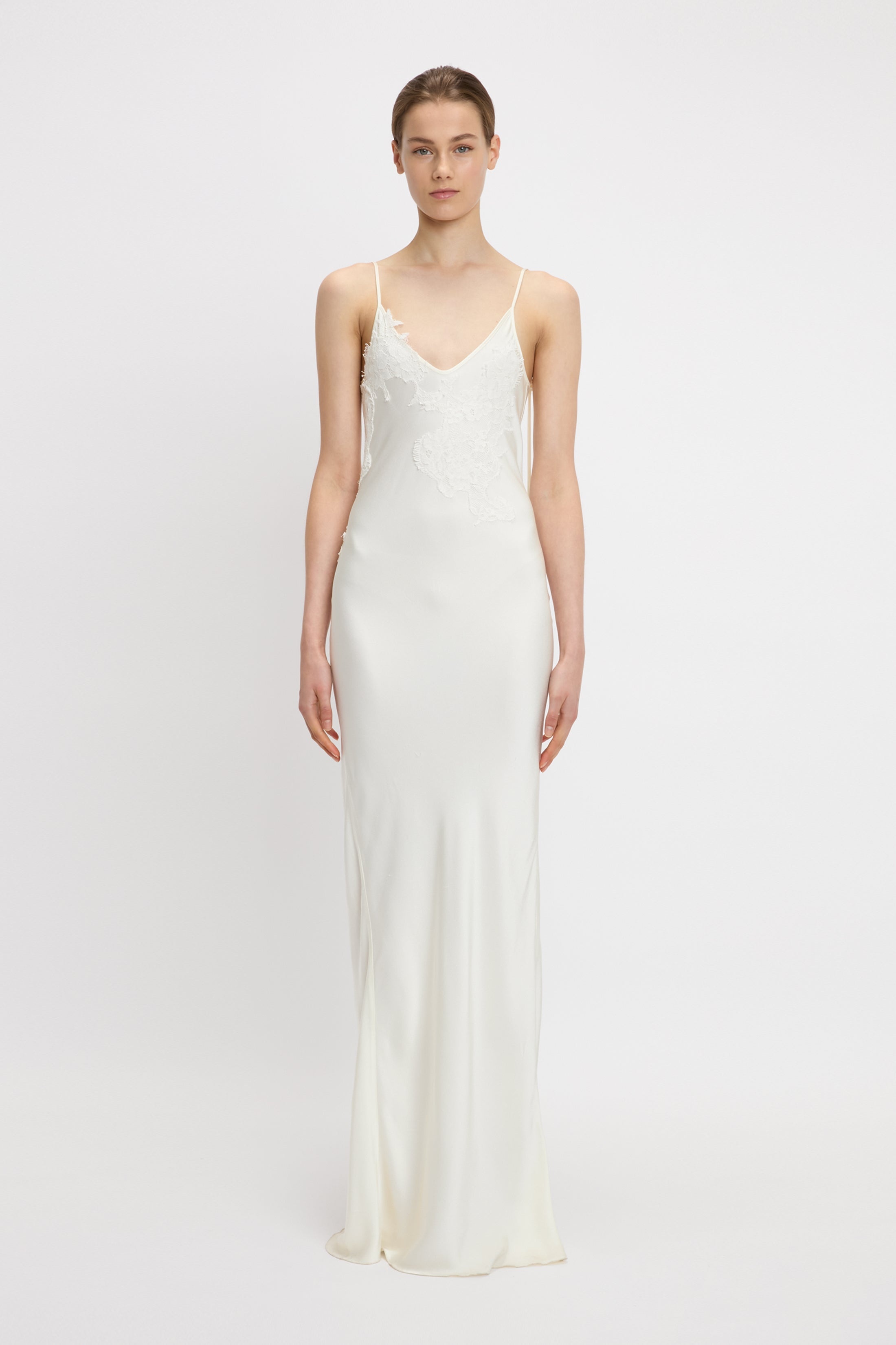 Lace Detail Cami Dress In Ivory - 2