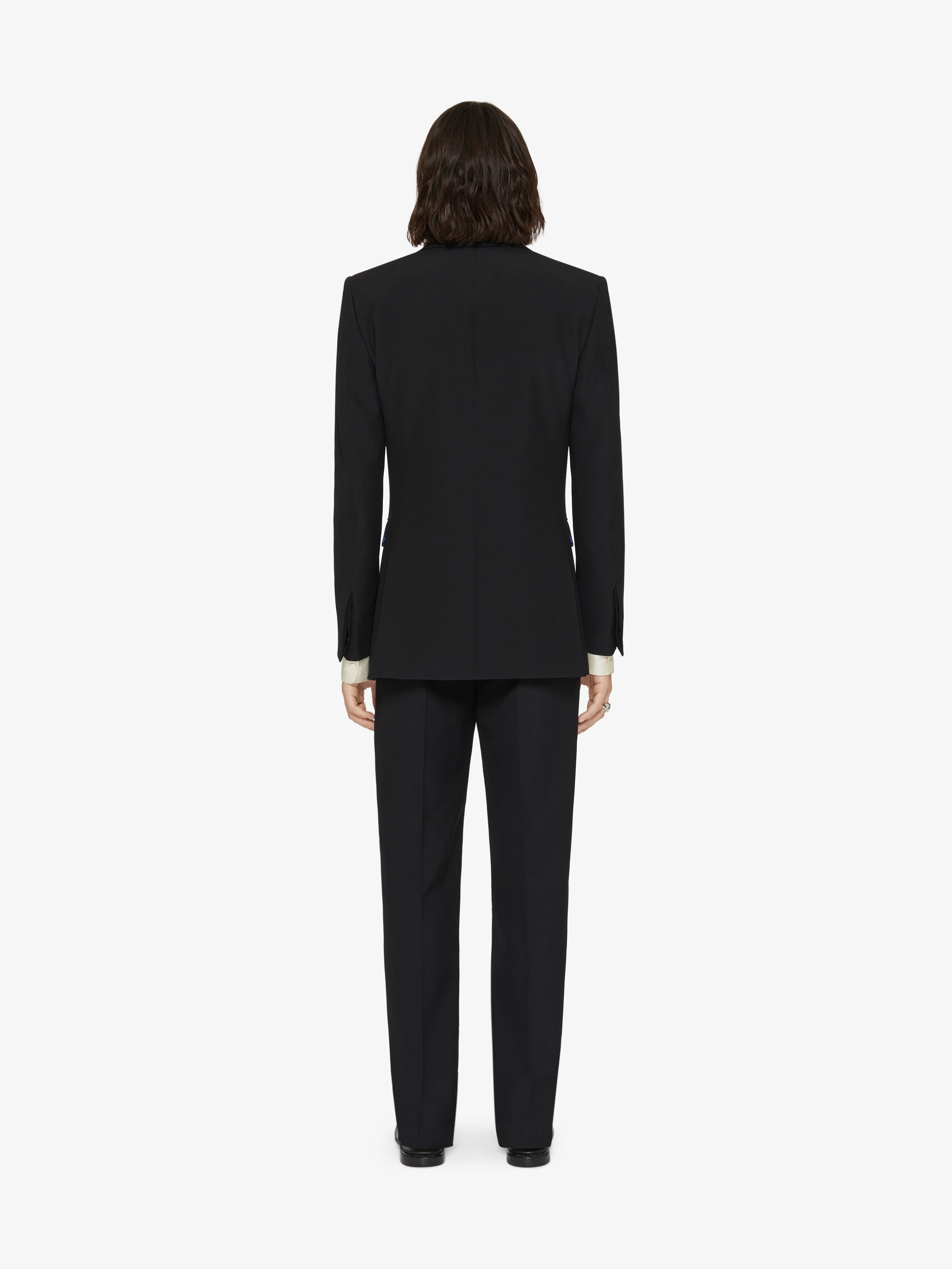 SLIM FIT JACKET IN WOOL WITH 2G CLIP - 4
