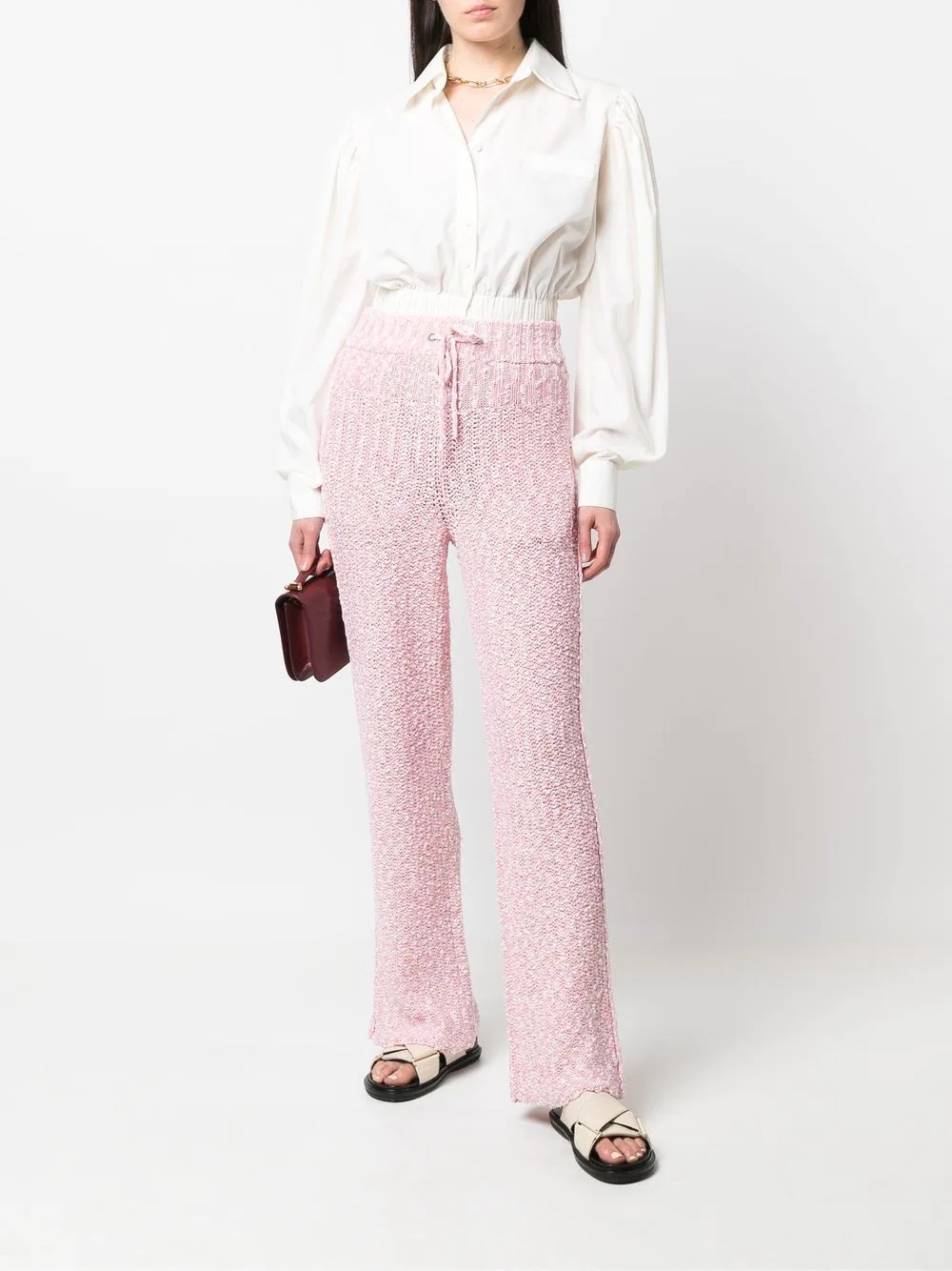 drawstring-fastening waist trousers - 2