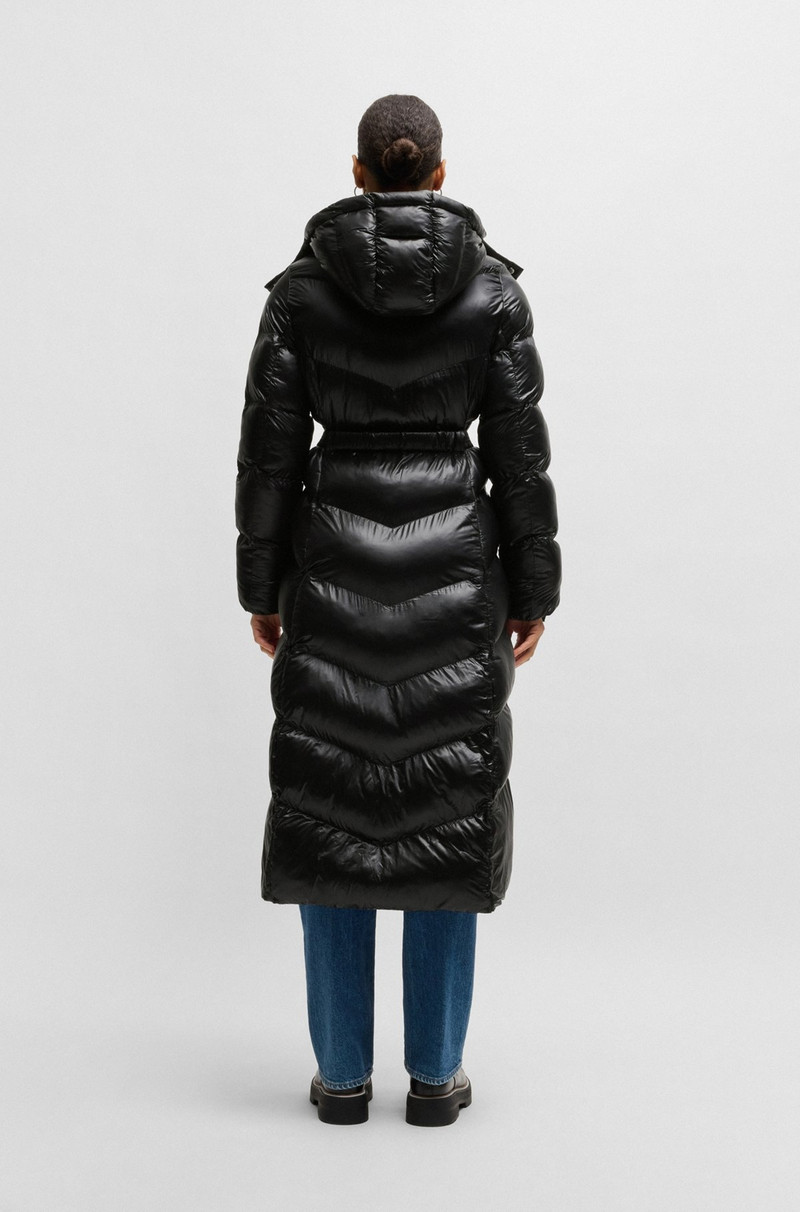 WATER-REPELLENT PUFFER JACKET WITH LOGO BELT 4