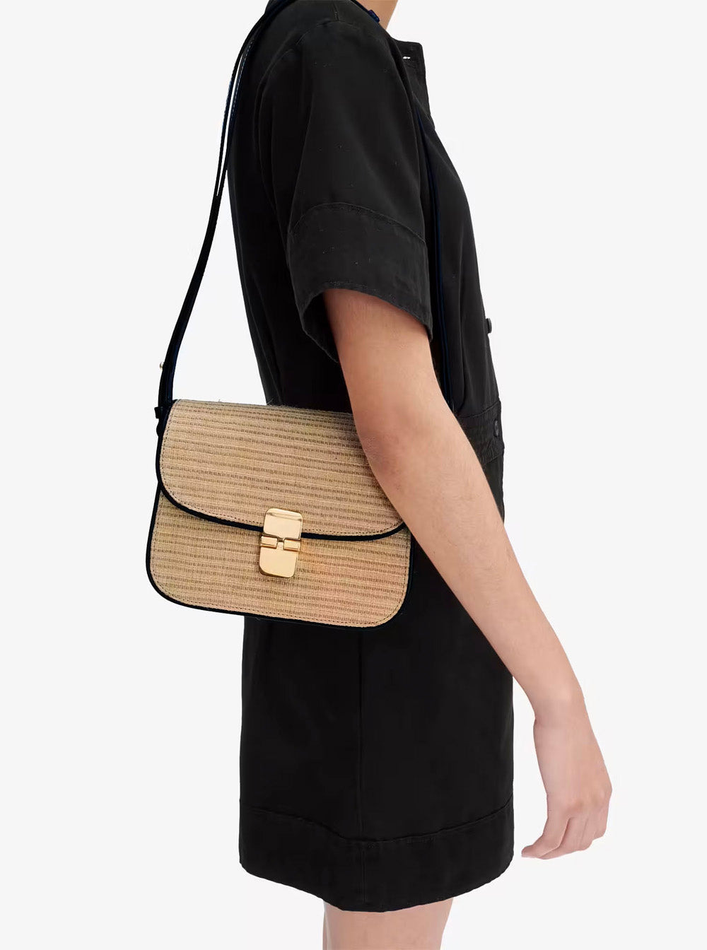 A.P.C. Women 'Grace Small' Beige Shoulder Bag With Clasp Closure And Adjustable Leather Strap In Lea - 6