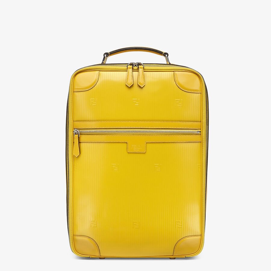 Yellow leather backpack - 1