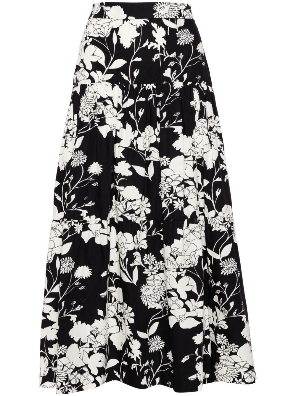 floral-print tiered maxi skirt - 1