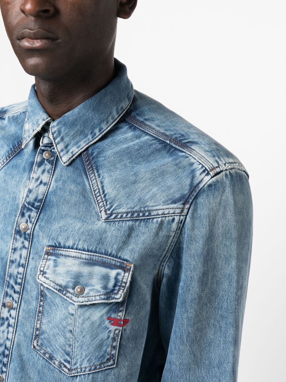D-Ocean washed-denim shirt - 5