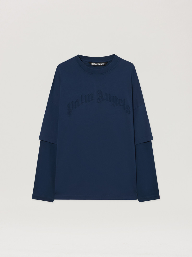 Curved Logo Double Long-Sleeved T-shirt 1
