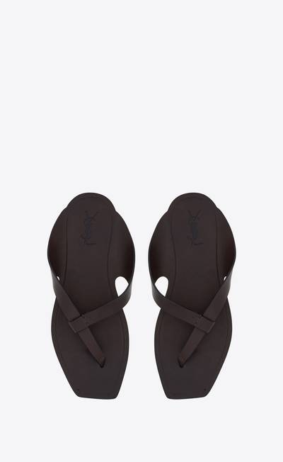SAINT LAURENT isla flat sandals in smooth leather outlook