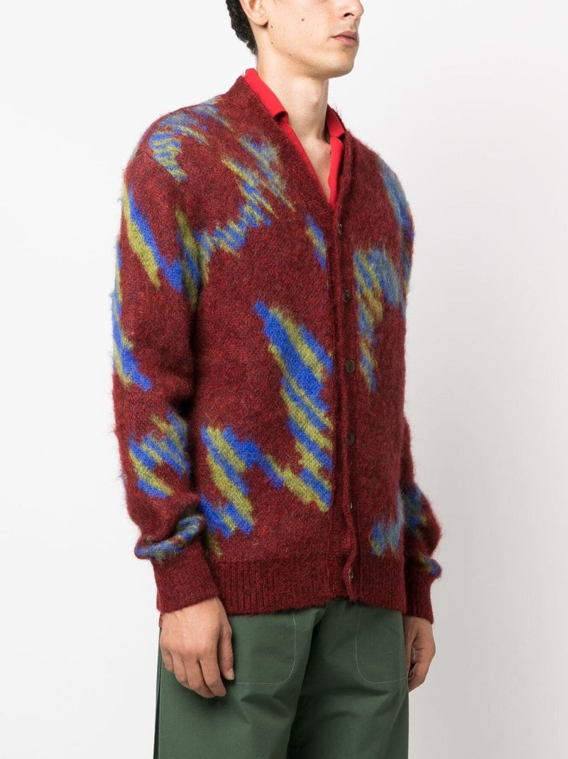 Ongoye patterned intarsia-knit cardigan 3