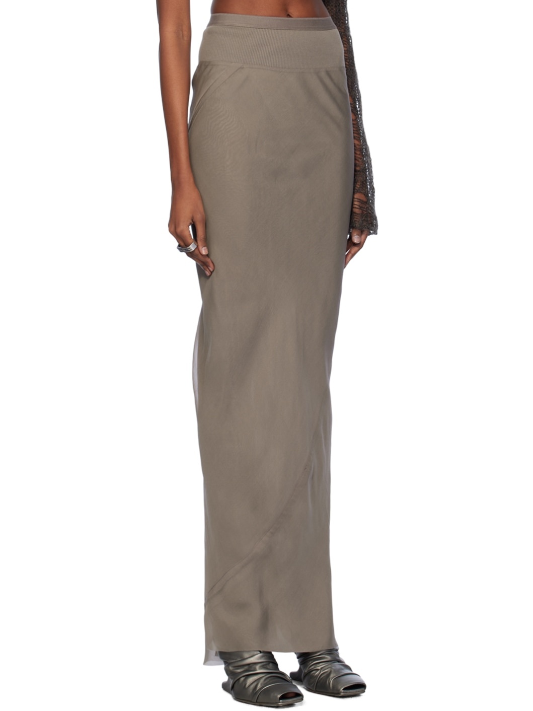 Gray Long Coda Maxi Skirt - 2