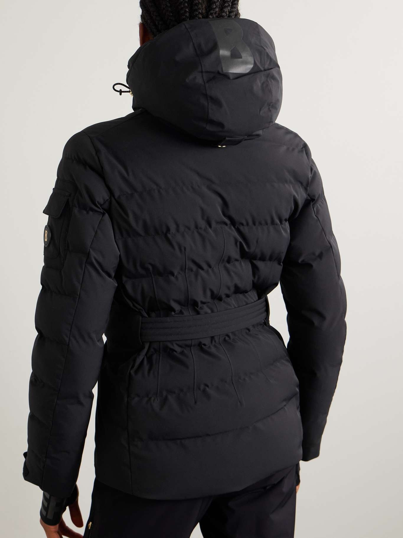 Ellya hooded belted quilted ski jacket - 4