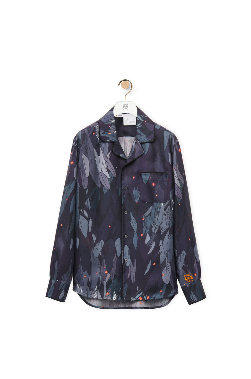 Feathers pyjama blouse in silk 1