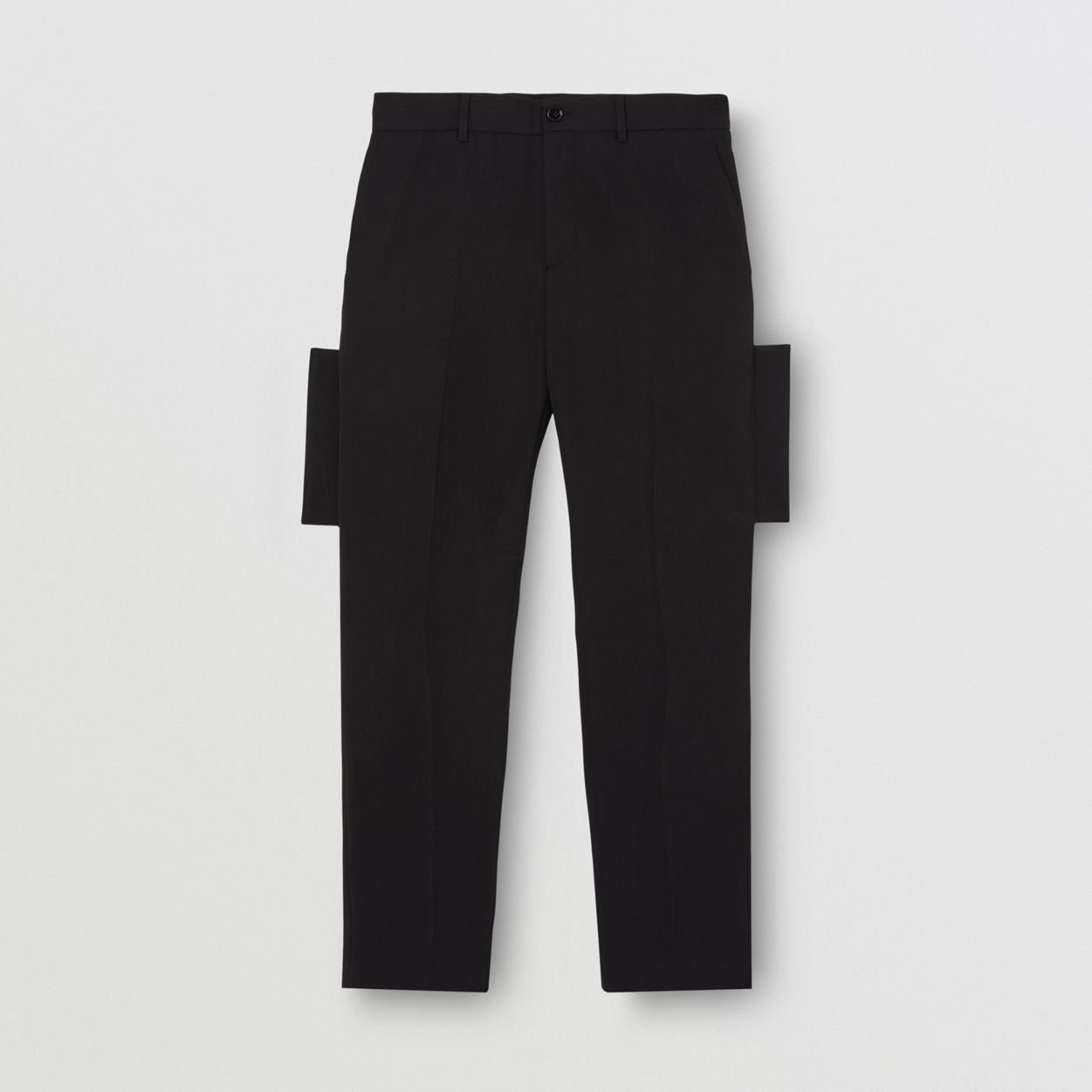 Panel Detail Grain de Poudre Wool Tailored Trousers - 1