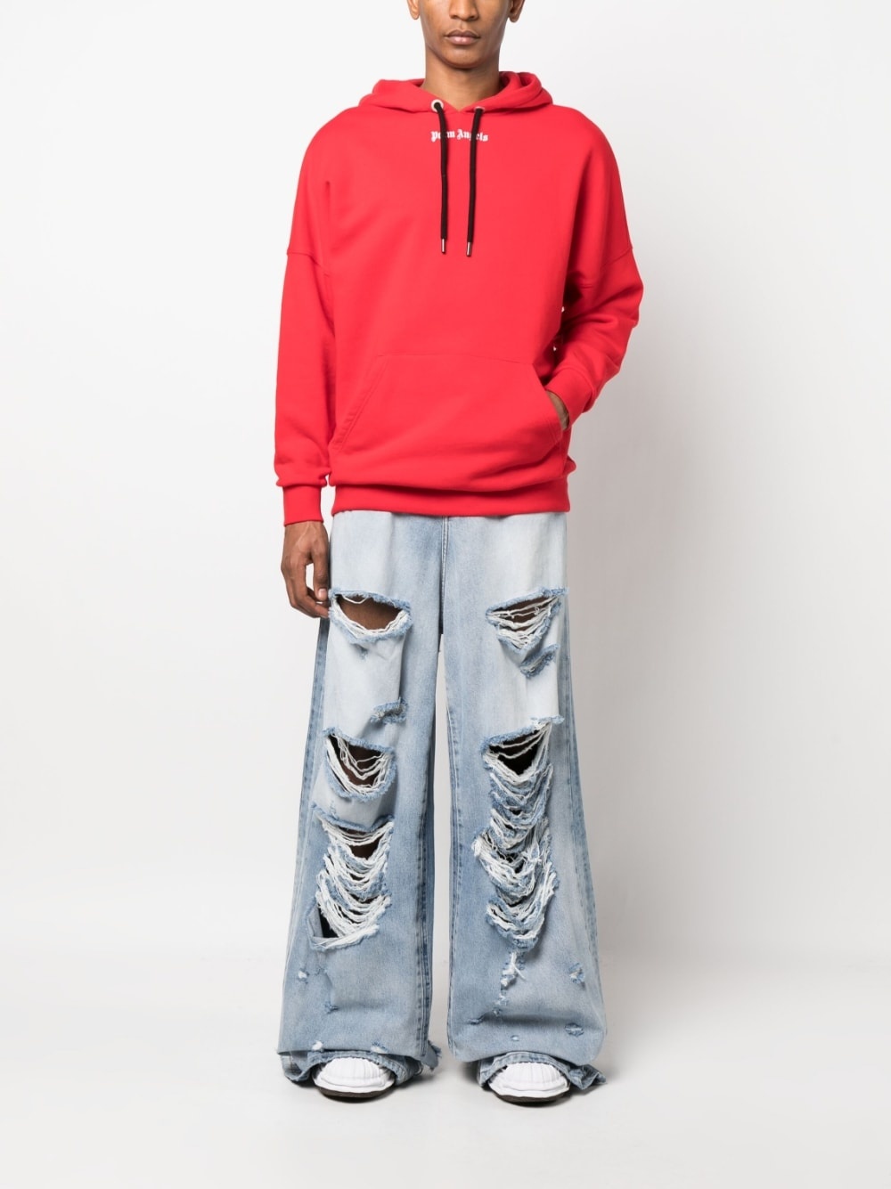 logo-print cotton hoodie - 2