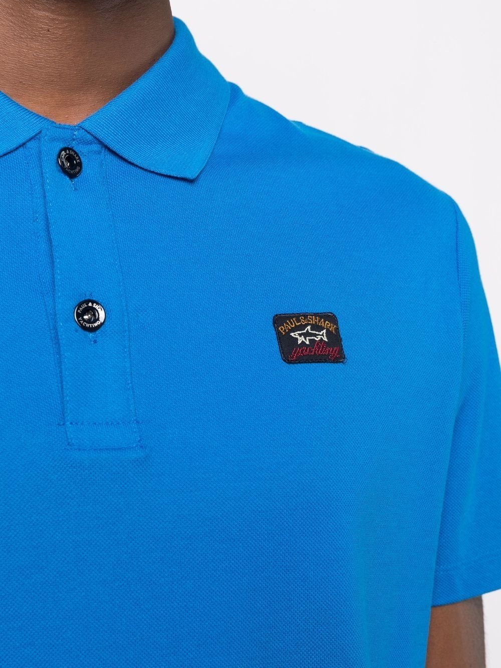 chest logo-patch polo shirt - 5