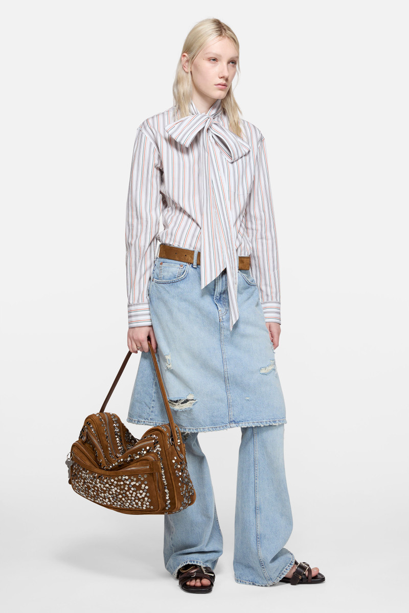 Acne Studios Striped blouse with scarf - Orange/grey outlook