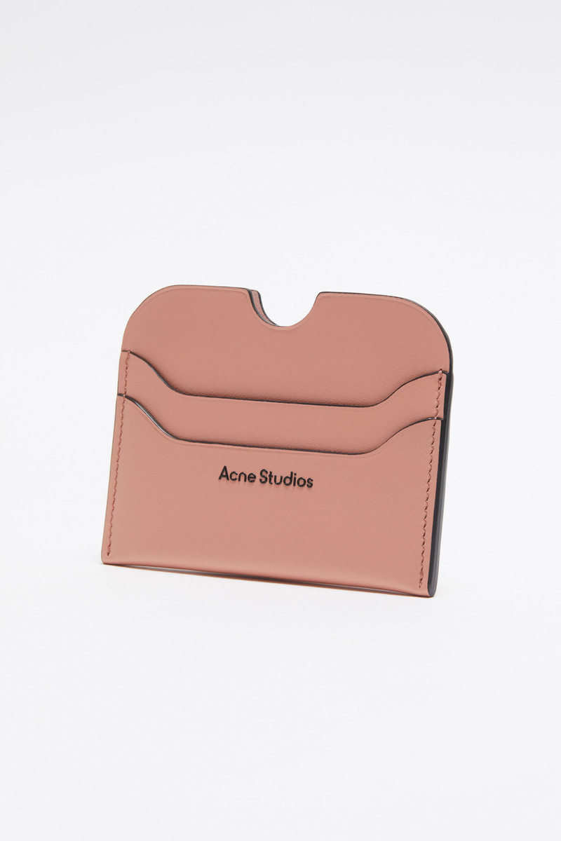 Leather card holder - Salmon pink 3