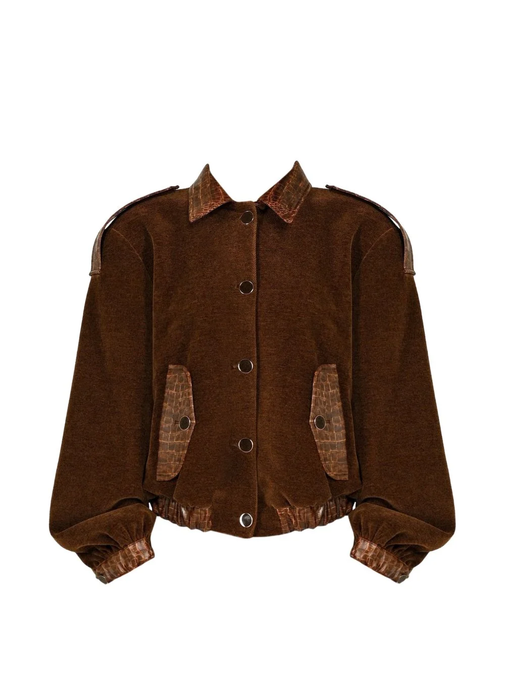 croc-effect corduroy bomber jacket - 1