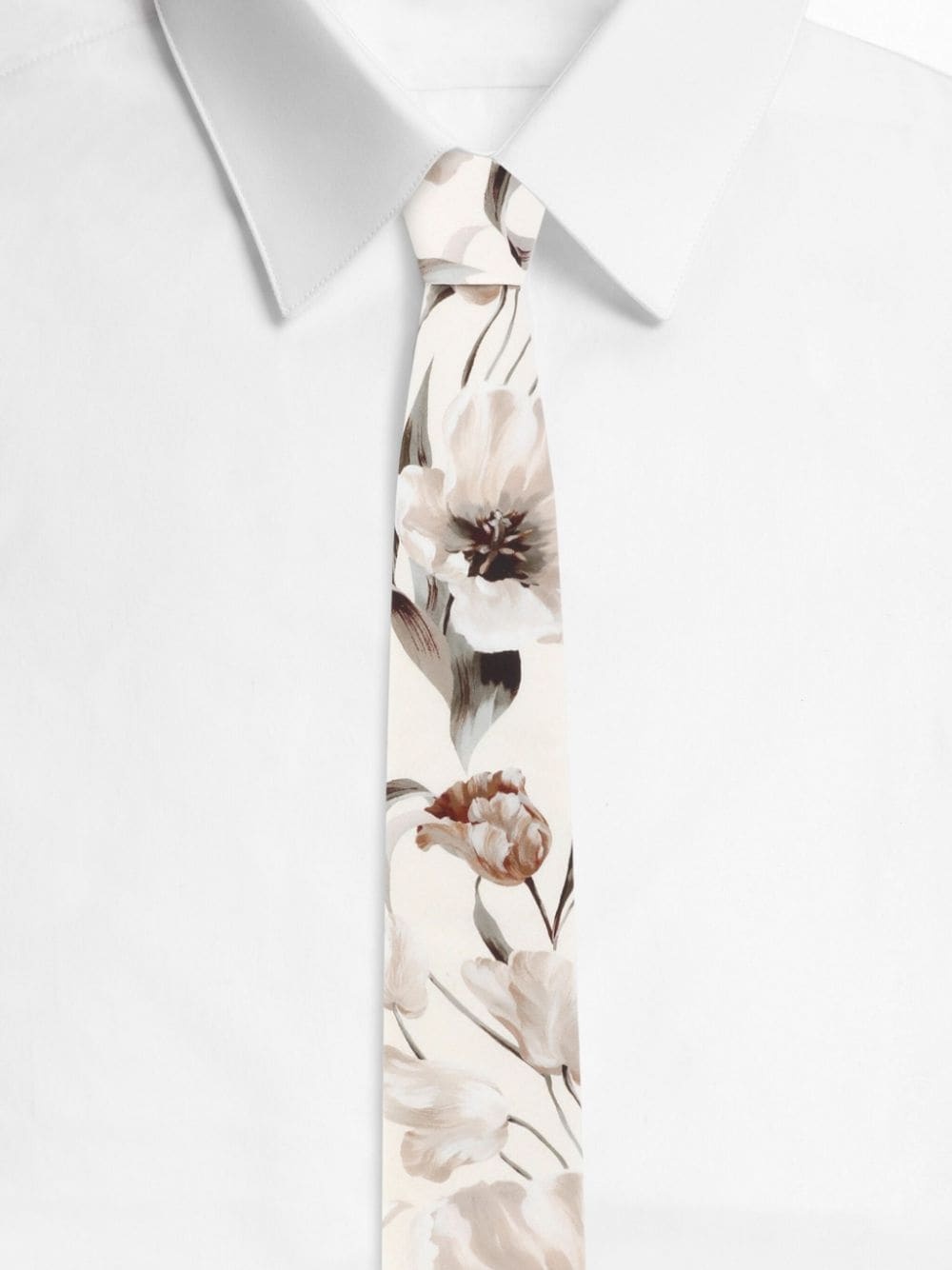 floral-print cotton tie - 2