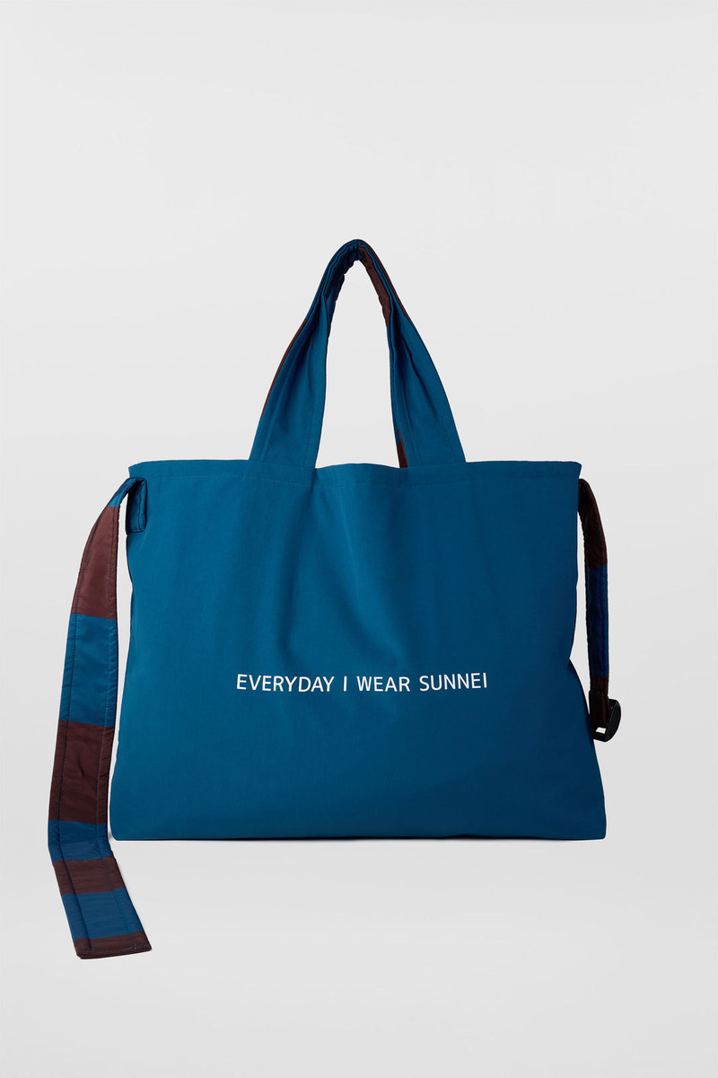 EVERYDAY REVERSIBLE BAG / blue & brown 3